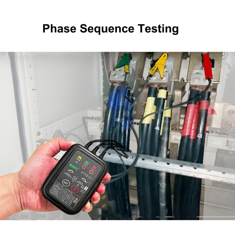 Vanlison Non-Contact 3 Phase Rotation Meter | Motor Rotation Tester for AC 70V-600V | Phase Sequence, Live Wire & Circuit Break Detector | Auto Power-Off, 20" Clamps | Professional Electrician Tool Kit - Image 4